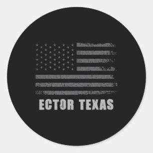 American Flag Ector, Texas Usa Patriotic Souvenir Classic Round Sticker
