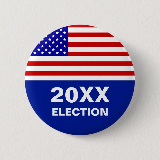 American flag & editable election text button (Front)