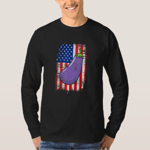 American Flag Eggplant Farmers Love Growing Eggpla T-Shirt