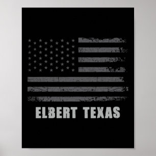 American Flag Elbert, Texas Usa Patriotic Souvenir Poster