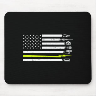 American Flag Electrician Tools For Electrician Mouse Pad