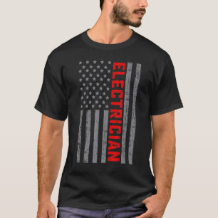 American Flag Electrician US Flag Vintage For Men  T-Shirt