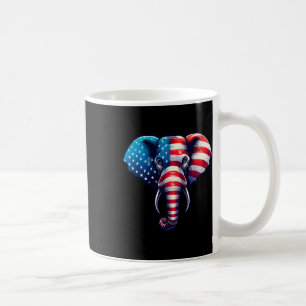 American Flag Elephant 4th Of July Patriotic Eleph Coffee Mug