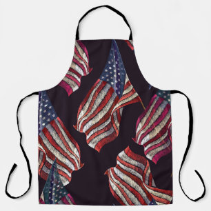 American flag embroidery: patriotic pattern. apron