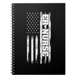 American Flag Emergency Room ER Nurse Patriotic He Notebook