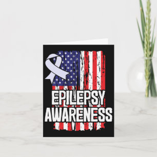 American Flag Epilepsy Awareness Ribbon Card
