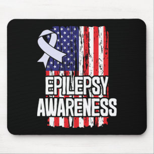 American Flag Epilepsy Awareness Ribbon Mouse Pad