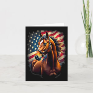 American Flag Equestrian Cowboy Horse Riding Card