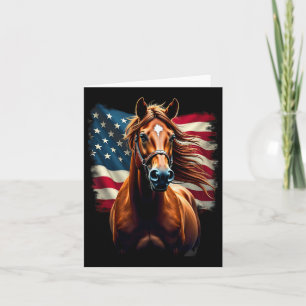 American Flag Equestrian Horseback Riding Card