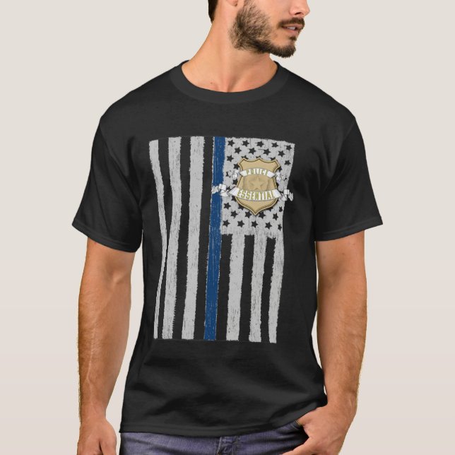 American Flag Essential Police Law Enforcement Pat T-Shirt (Front)