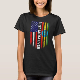 American Flag & Ethiopia Flag Best Mum Ever Family T-Shirt