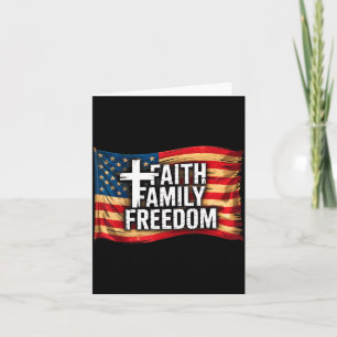 American Flag Faith Family Dom Christian Card