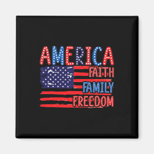 American Flag Faith Family Freedom 4th Of July Ind Magnet