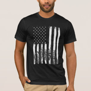 American Flag Farm Tractor Patriotic US Farming T-Shirt