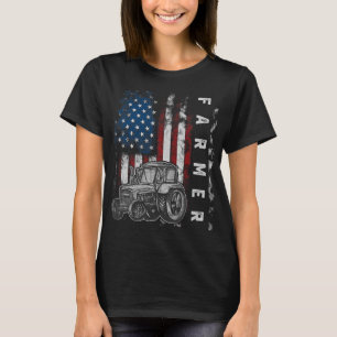 American Flag Farmer Country Farming Farm Patrioti T-Shirt