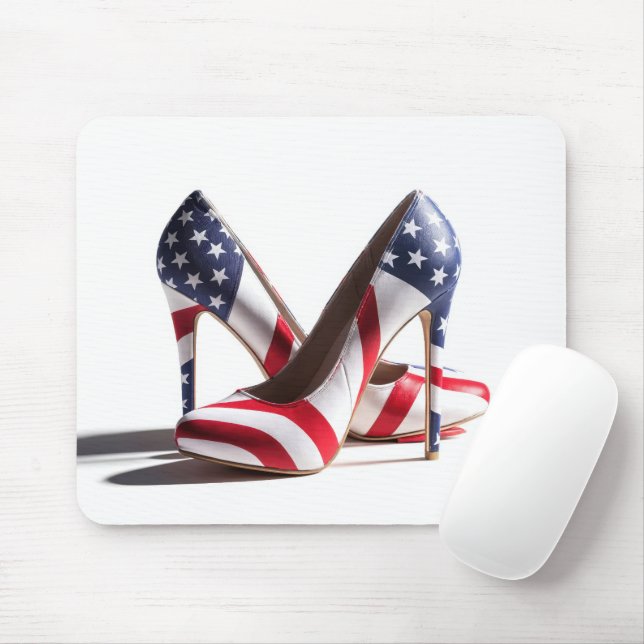 American Flag Fashion Pumps Mouse Pad (With Mouse)