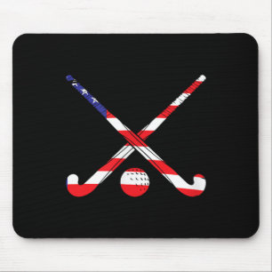 American Flag Field Hockey Patriot Usa Sports Play Mouse Pad