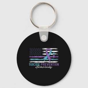American Flag Fight Suicide Prevention Awareness R Key Ring