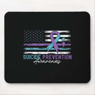 American Flag Fight Suicide Prevention Awareness R Mouse Pad