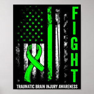 American flag fight traumatic brain injury poster