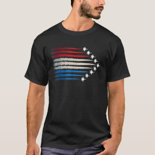 American Flag Fighter Planes 4th of July Patriotic T-Shirt