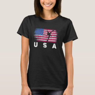 American Flag Figure Skating Cute Us Skaters Pullo T-Shirt
