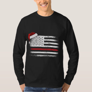 American Flag Firefighter Christmas Pajama Cool Xm T-Shirt