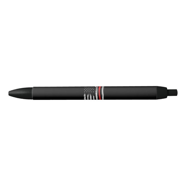 American Flag Firefighter Red Firefighter Black Ink Pen (Front)