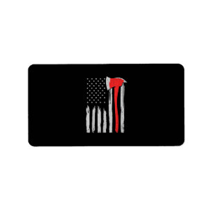 American Flag Firefighter Red Firefighter Label