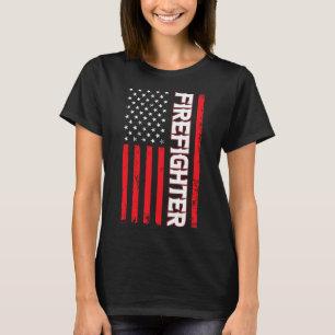 American Flag Firefighter USA United States T-Shirt