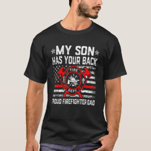 American Flag Fireman My Son Has Your Proud Firefi T-Shirt