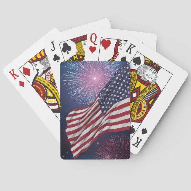 American Flag & Fireworks Playing Cards (Back)