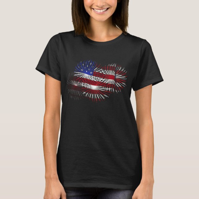 American Flag Fireworks T-Shirt (Front)