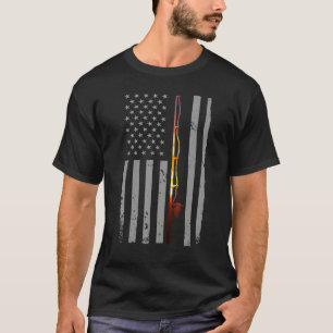 American Flag Fish Fisher Fisherman  Bass Fishing  T-Shirt