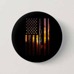 American Flag Fish Fisher Fisherman Funny B Fishin 6 Cm Round Badge