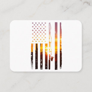 American Flag Fish Fisher Fisherman Funny Bass Fis Business Card