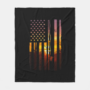 American Flag Fish Fisher Fisherman Funny Bass Fis Fleece Blanket
