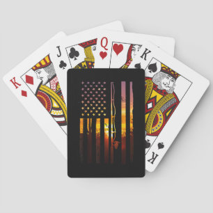 American Flag Fish Fisher Fisherman Funny Bass Fis Playing Cards