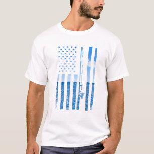 American Flag Fish Fisher Fisherman Funny Bass Fis T-Shirt