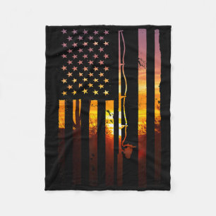American Flag Fish Fisher Fisherman Funny Byss Fis Fleece Blanket