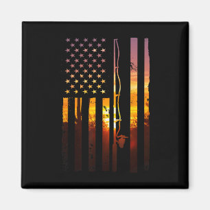 American Flag Fish Fisher Fisherman Funny Byss Fis Magnet