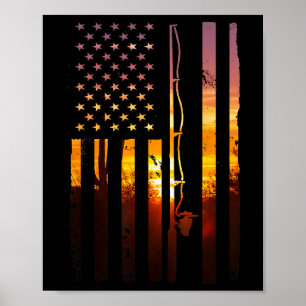 American Flag Fish Fisher Fisherman Funny Byss Fis Poster