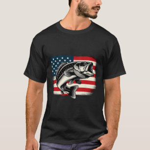 American Flag Fish Fishing Patriotic  T-Shirt