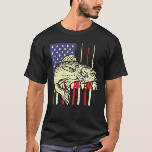 American Flag Fish Fishing Rod Patriotic Usa 4th O T-Shirt