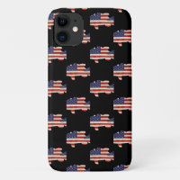American flag fish on black