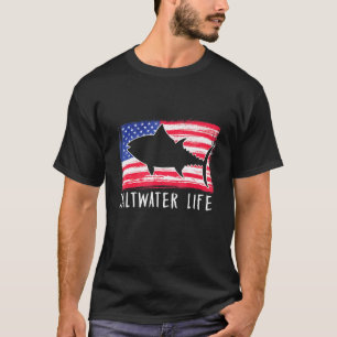 American Flag Fish Water Life Fishing Tournaments T-Shirt