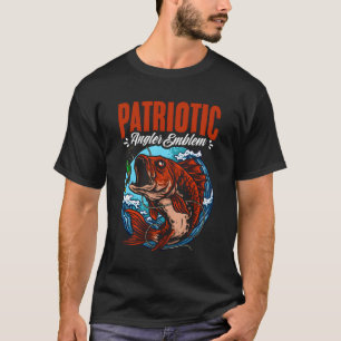 American Flag Fishing 4Th Of July Patriotic Fisher T-Shirt