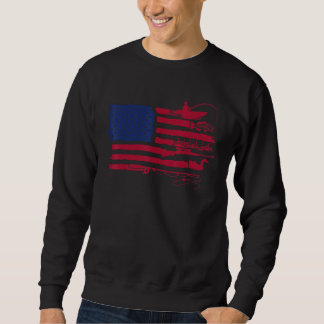 American Flag Fishing and Hunting Mens Dad Father' Sweatshirt