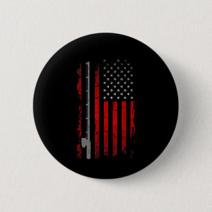 American Flag Fishing Apparel - Fishing 6 Cm Round Badge