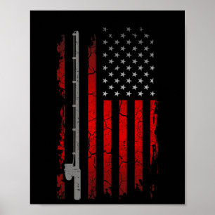 American Flag Fishing Apparel - Fishing  Poster